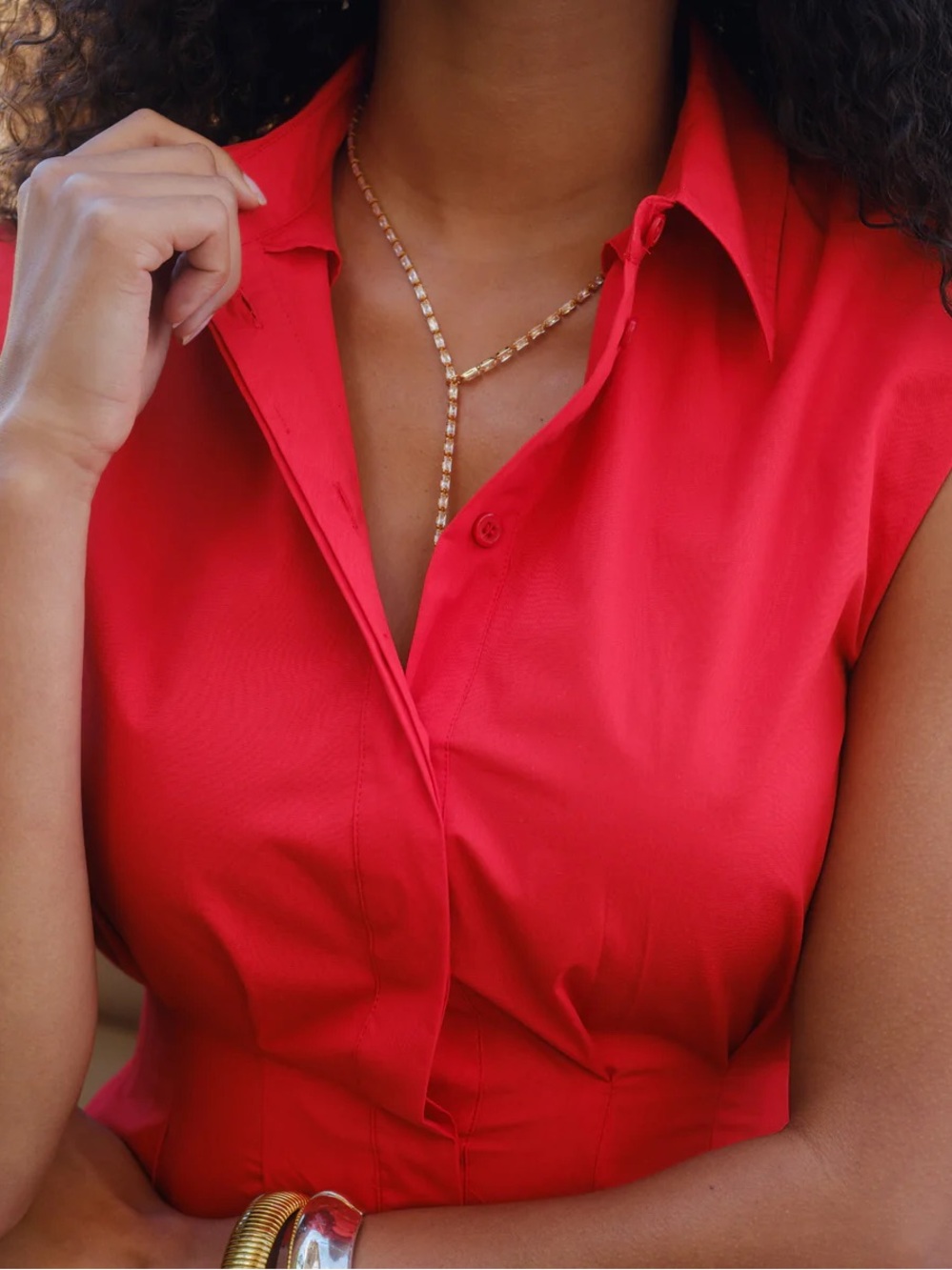NWT - Crystal Haze Mini Bagette Lariet Necklace (Retails $270)
